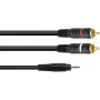 Audio adaptérový kábel Omnitronic 3,5 mm jack na 2×Cinch, 1 m