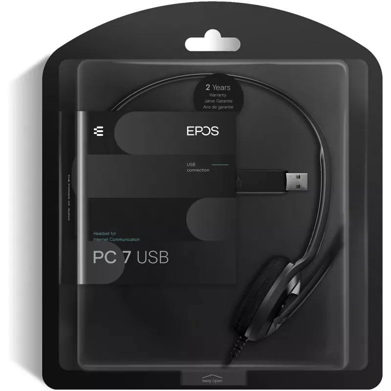Sennheiser PC 7 USB headset káblový náhlavný mostík kancelária/call centrum USB Type-A čierny