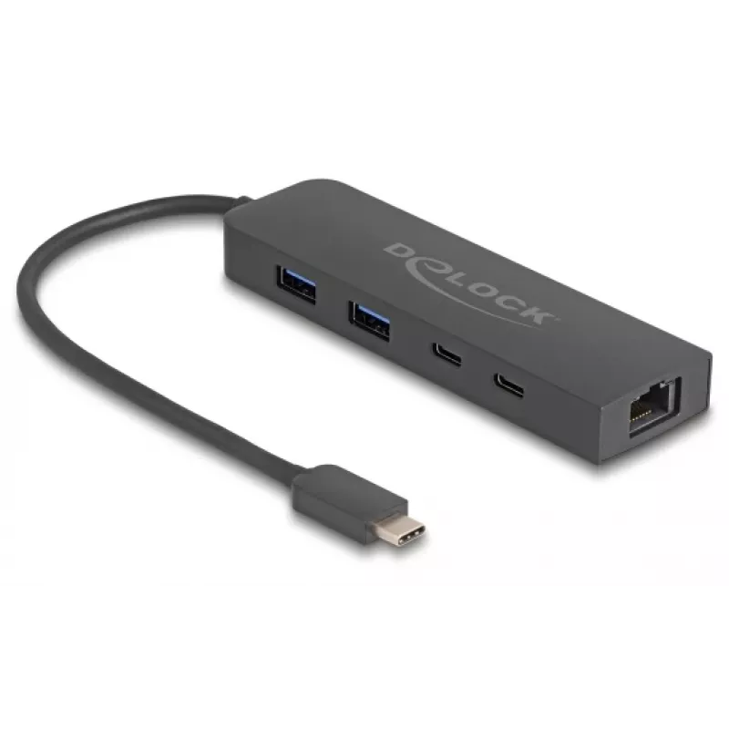 USB hub DeLOCK 10 Gbit/s s 2,5-Gigabit LAN a PD 85 Watt