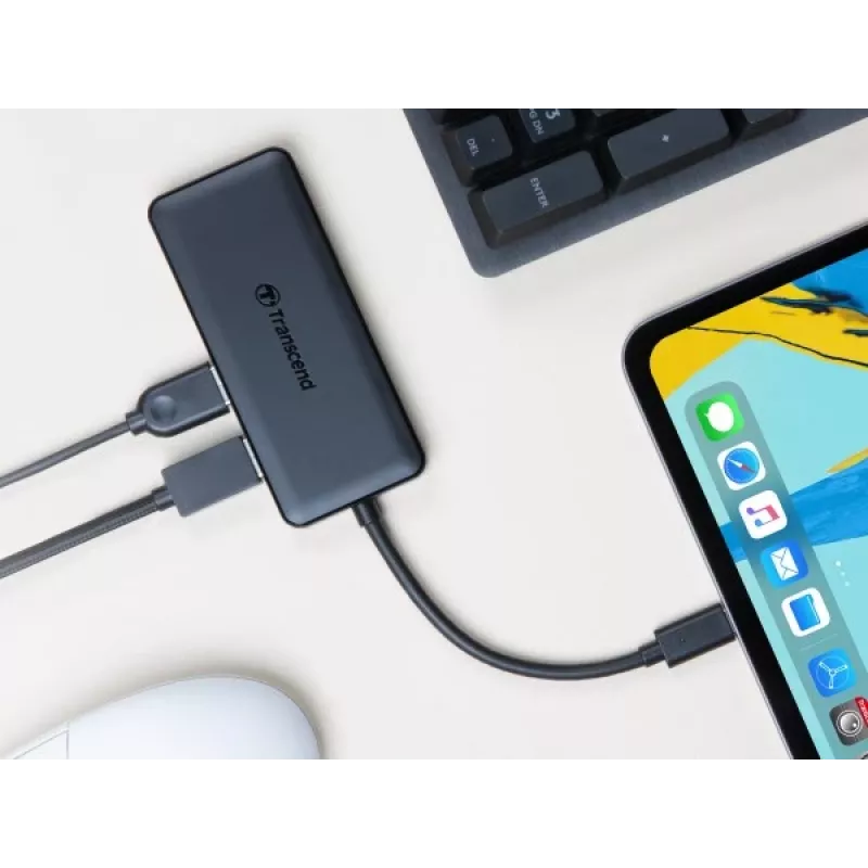 Transcend HUB5C USB 3.2 Gen 2 (3.1 Gen 2) Type-C čierny