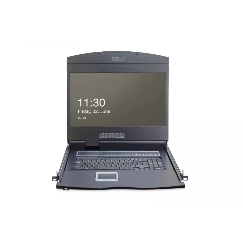 KVM konzola Digitus 19 palcov LCD 8-port VGA US klávesnica