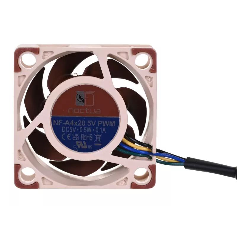 Noctua ventilátor NF-A4X20 5V PWM — 40×20 mm, 5 V, 4-pin PWM, 1100–5000 ot/min, 9,4 m³/h