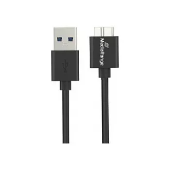 USB kábel MediaRange MRCS240 — USB A na Micro-USB B, USB 3.2 Gen 1 (3.1 Gen 1), 1,8 m, čierny