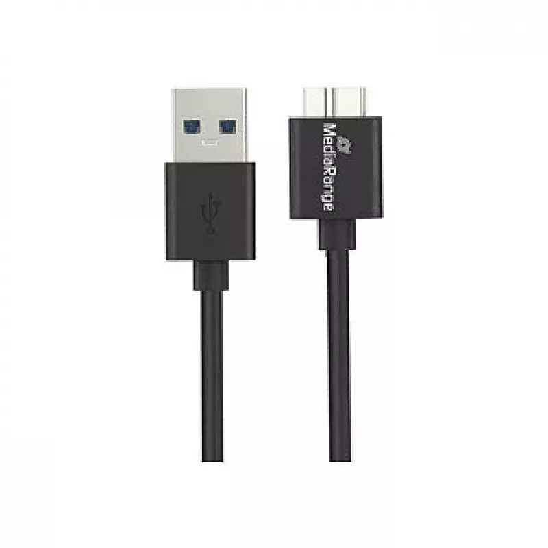 USB kábel MediaRange MRCS240 — USB A na Micro-USB B, USB 3.2 Gen 1 (3.1 Gen 1), 1,8 m, čierny
