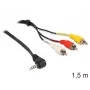 Video káblový adaptér DeLOCK 84504 1,5 m 3,5 mm 3 x RCA čierny