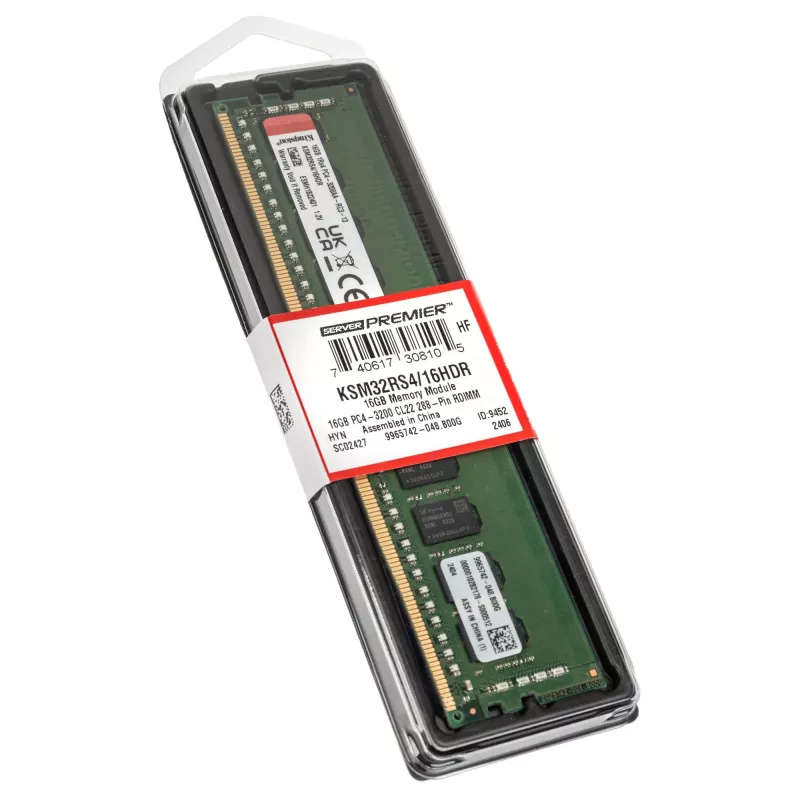 Kingston Server Premier - DDR4 - 16 GB - DIMM 288-PIN - 3200 MHz / PC4-25600 - CL22 - 1.2 V - registrová - parita - ECC