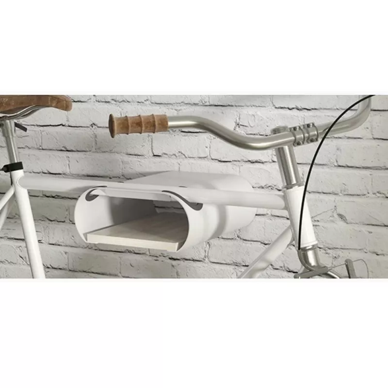 Maclean MC-466 nástenný držiak na bicykel s policou, max. 25 kg, biely