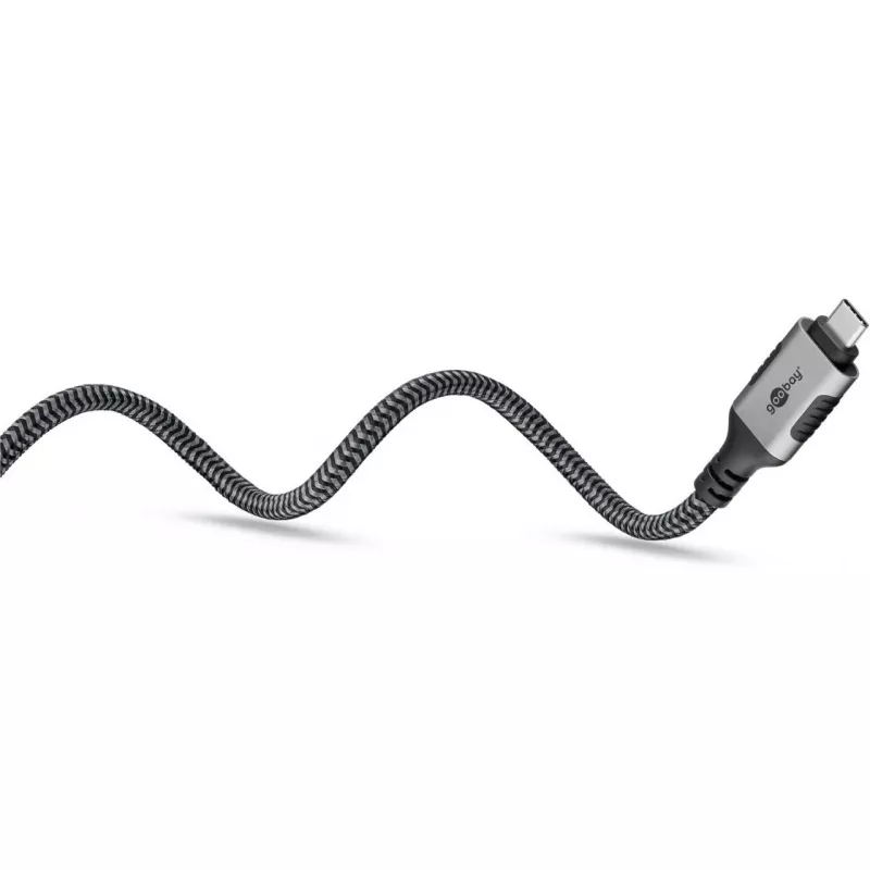 Ethernet kábel USB-C 3.2 Gen2 konektor samec > RJ-45 konektor samec, LAN adaptér čierny/strieborný, 1,5 metra, pletené textilné opláštenie