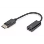 DIGITUS adaptér, DisplayPort konektor samec - HDMI A konektor samica DisplayPort Standard 1.1a, certifikát UL20276, AWG28 (DB-340400-001-S)