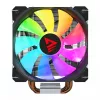 CPU vzduchový chladič SAVIO SAVGCOVORTEXX2ARGB s 4 heatpipes, 120-mm-ARGB ventilátor, čierny