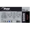 Akyga Basic AK-B1-600 ATX napájací zdroj 600 W, 120 mm ventilátor, pasívne PFC, sivý