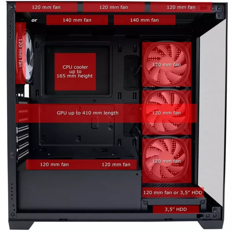 LC-Power skriňa MidiTower 715B čierna USB3.2/audio bez napájacieho zdroja SEAMLESS_X (LC-715B-ON)