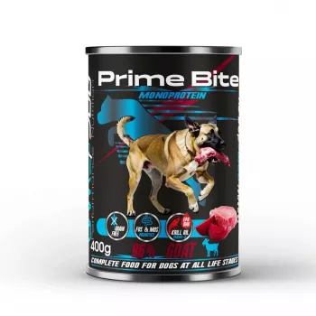 PRIME BITE Monoprotein Koza s cviklou – mokré krmivo pre psy – 400 g