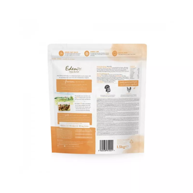 EDEN Turkey & Chicken - suché krmivo pre mačky - 1,5 kg