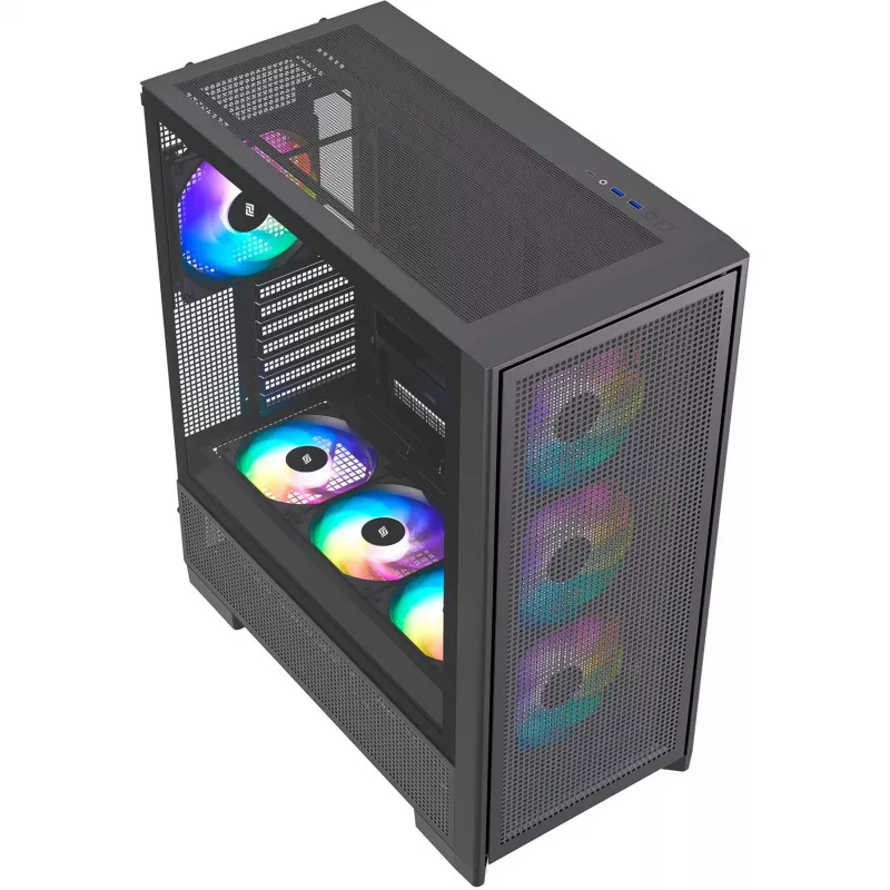 PC skriňa Silentware Air 2000 A-RGB čierna — Mid-Tower, bočné okno z tvrdeného skla