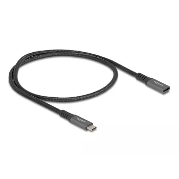 DeLOCK USB predlžovací kábel USB Type-C konektor samec na konektor samica 10 Gbit/s 0,5 m sivý kov