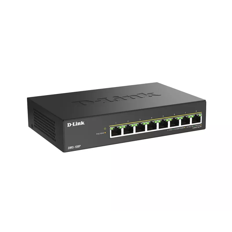 D-Link DMS-108P/E 8-portový nespravovaný stolný prepínač 2,5G s PoE+ (230 W)