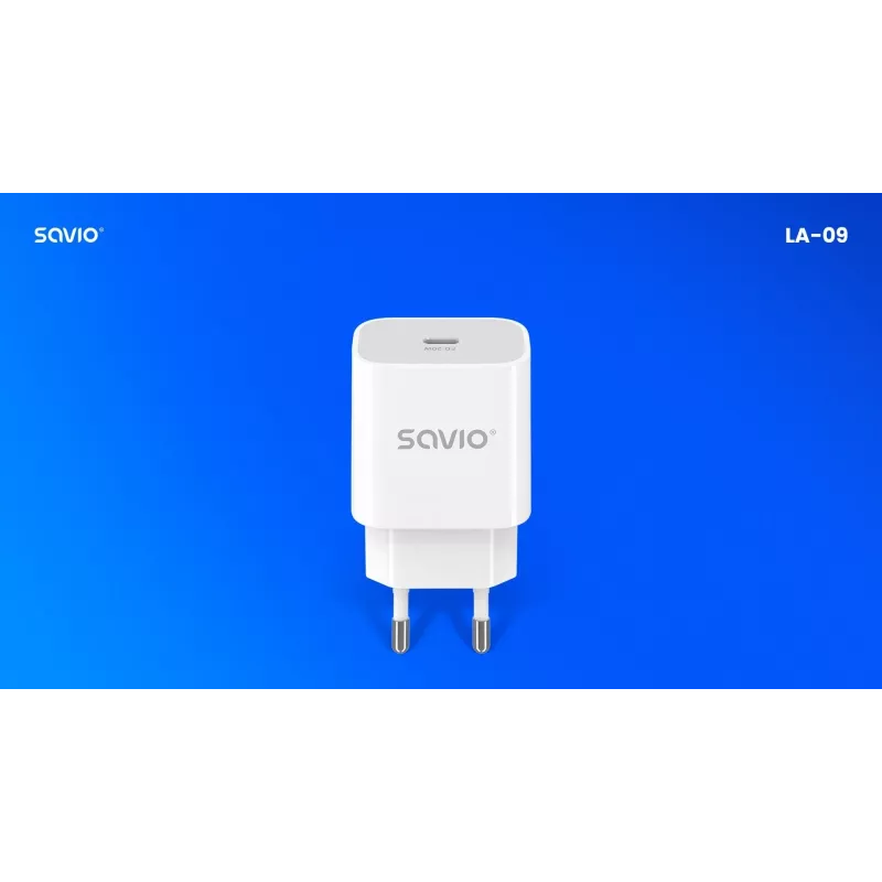 Nástenná nabíjačka 20W LA-09 USB-C QC, PD 3.0 Savio SAVLA-09