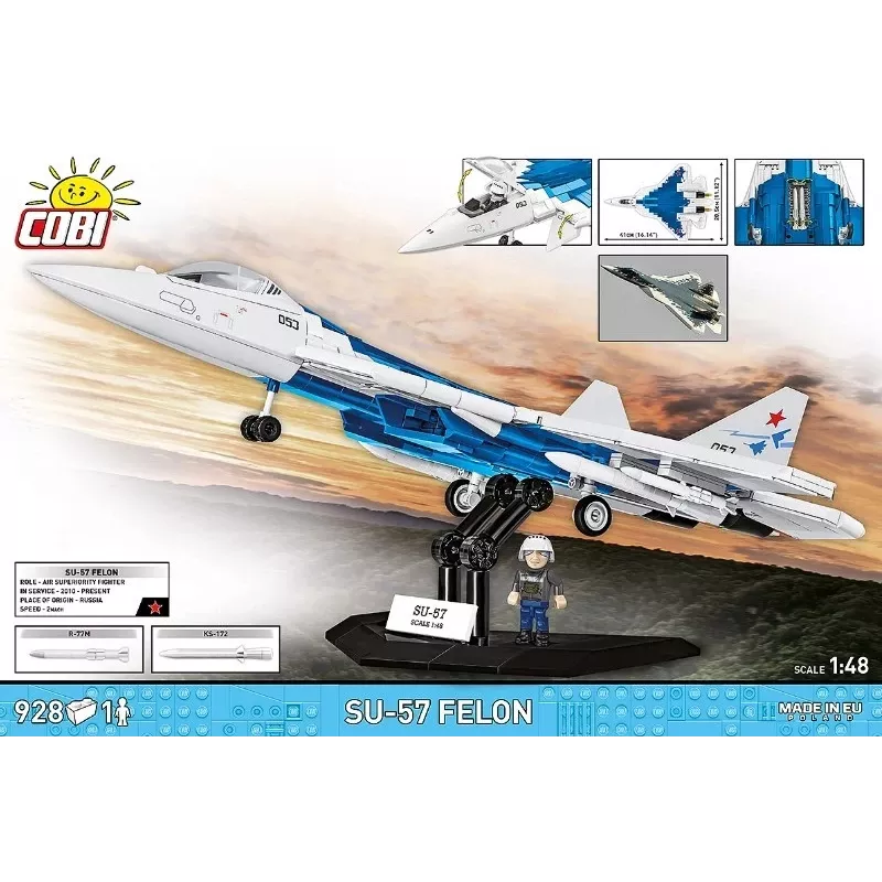 Stavebnica Cobi SU-57 Felon, 928 dielov – Cobi model COBl-5909