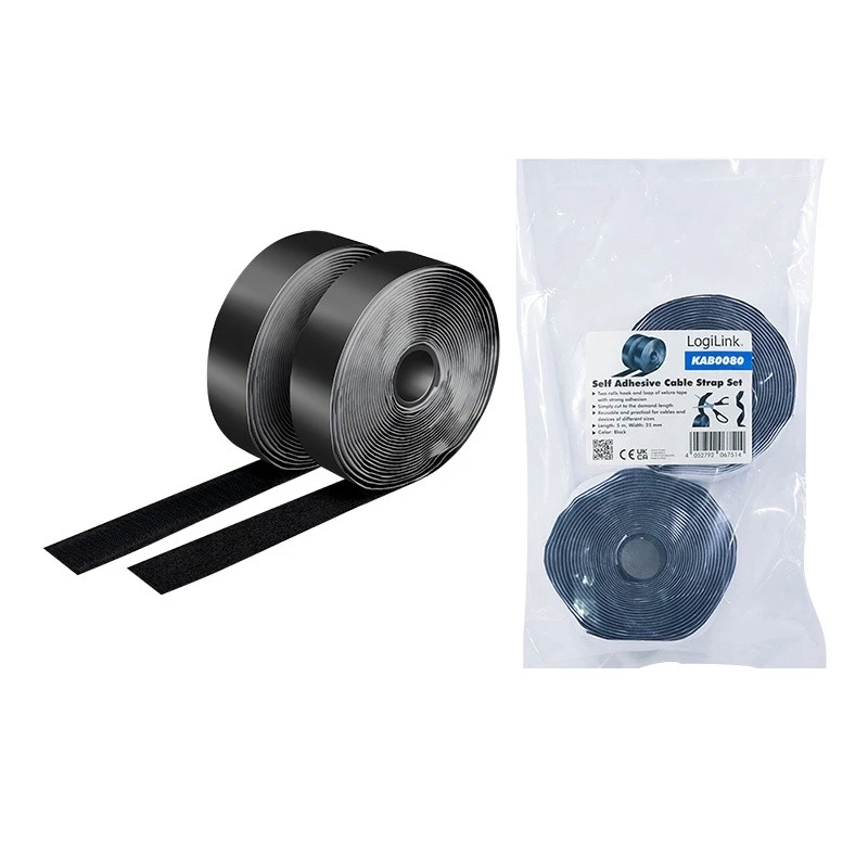 Suchý zips na káble LogiLink KAB0080 čierna 5000mm 25mm 2 ks