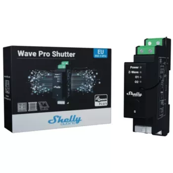 Ovládanie rolety Shelly Wave Pro Shutter, čierna, plastové puzdro, 110–240 V AC, 50–60 Hz, 0,3 W, 19×69×94 mm
