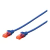 Sieťový kábel Digitus CAT 6 U/UTP RJ-45 Cat6 0,25 m modrý