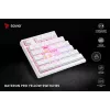 SAVIO PHENIX WHITE bezdrôtová mechanická klávesnica, Gateron Red Pro, ABS