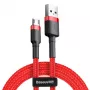 USB kábel Baseus CAMKLF-C09 2m USB A na Micro-USB B červený