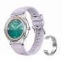 Colmi L28 smartwatch, striebornofialový, strieborný oceľový remienok