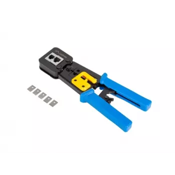 Krimpovací nástroj LANBERG NT-0204 pre RJ-45 konektory, čierna/modrá, 272×110,5×30 mm, 140 g