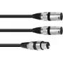 Audio Y kábel XLR 3-pin konektor samec na 2 x XLR 3-pin konektor samec 1,5 m Omnitronic 30225205