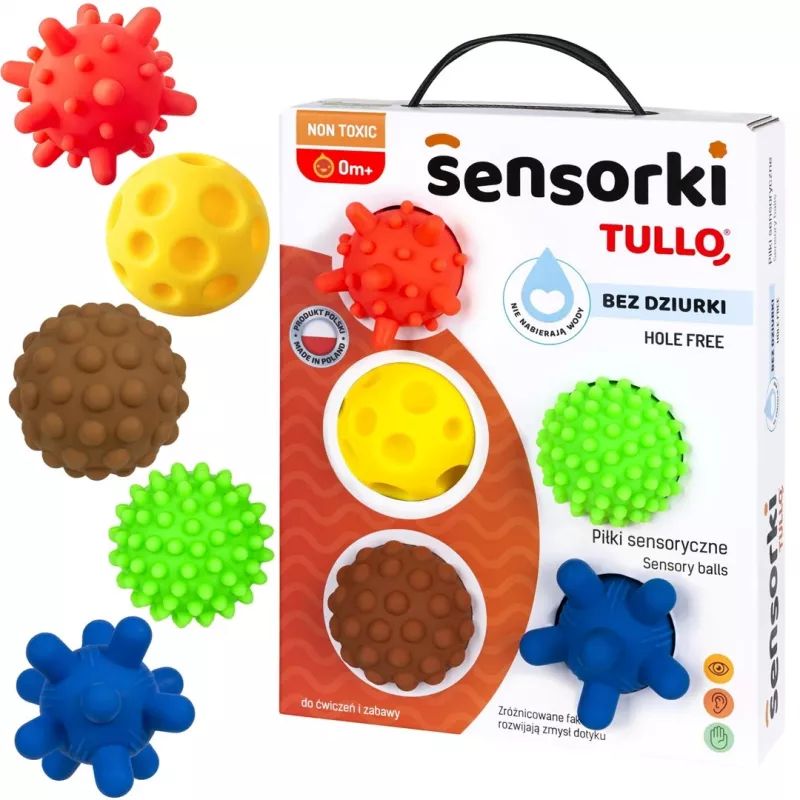 Senzorické lopty bez dierok TULLO 5 kusov