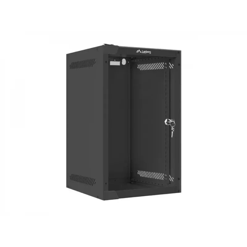Nástenný rack LANBERG WF10-2309-10B 9U, 469×280×310 mm, hĺbka 10 palcov, čierna, IP20