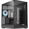Skriňa typu tower APNX V2 s tromi tvrdenými sklenenými panelmi, čierna