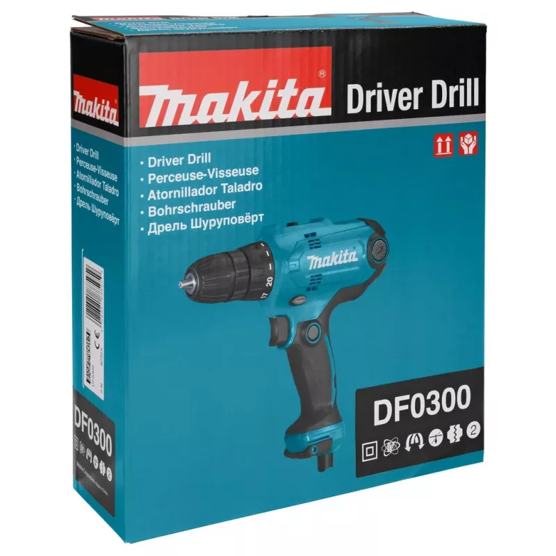 Makita DF0300 Vŕtačka 1500 ot/min bez kľúča 1,2 kg čierna, modrá