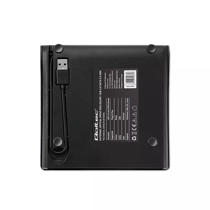 Puzdro na optickú mechaniku CD/DVD SATA, USB 3.0, 9,5 mm
