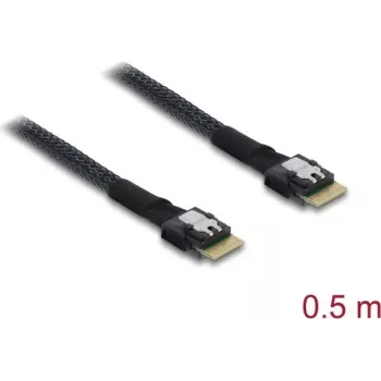 DELOCK PCIe 4.0 slim SAS SFF-8654 4i kábel 0,5 m