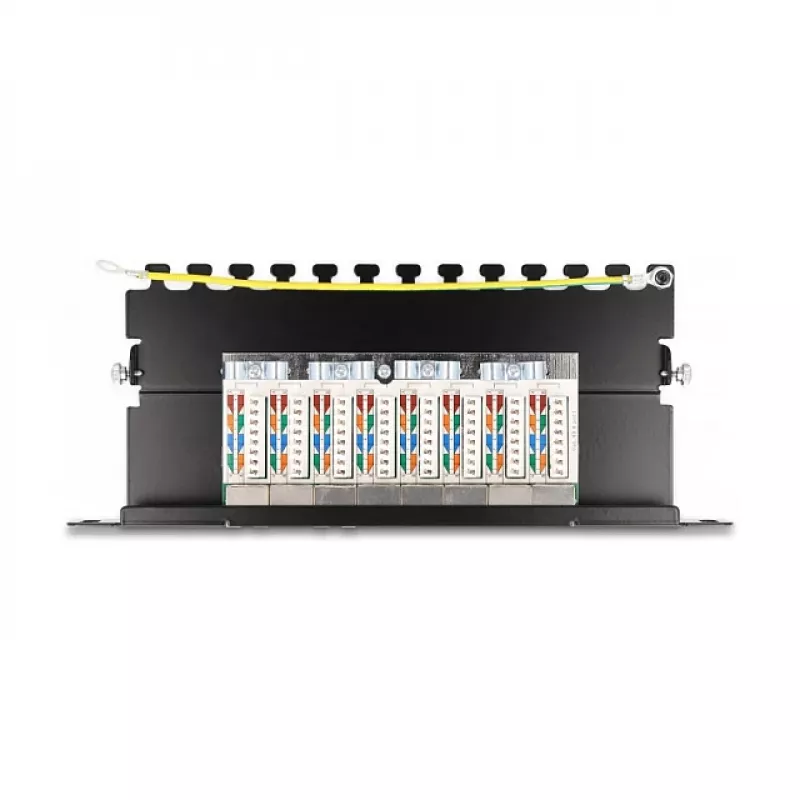 DeLOCK 10 palcový patch panel 8 port Cat.6A 1U čierny