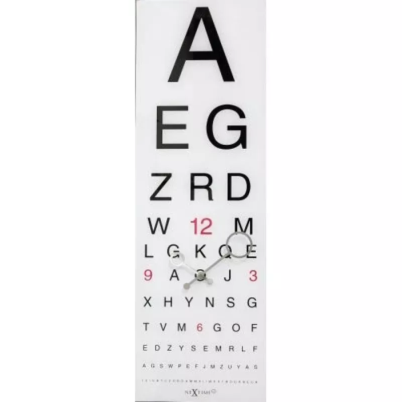 NeXtime hodiny 3067 Eyesight, 75x25,4 cm, nástenné hodiny, biela/čierna