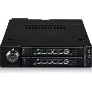 Rámik adaptéra šachty disku icy dock MB092VK-B pre 2 x 6,3 cm U.2 / U.3 NVMe SSD do 3,5-palcovej šachty (čierny)
