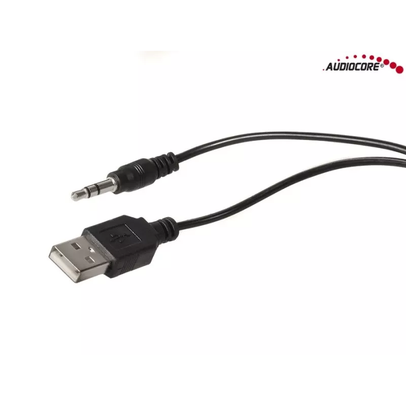 2-pásmový PC reproduktor Audiocore AC870 B — 3 W RMS, káblové USB napájanie, 3,5 mm vstup, 2.0 kanály