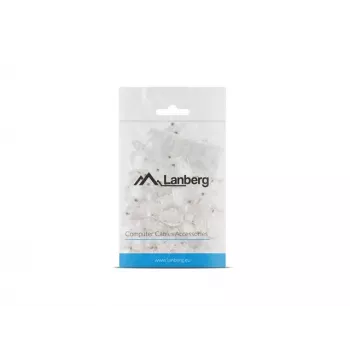 LANBERG RJ-45 konektor PLU-6000 pre Cat6 U/UTP káble, transparentný/biely, balenie 100 ks