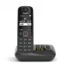 Gigaset AS690A analógový/DECT telefón identifikácia volajúceho čierny