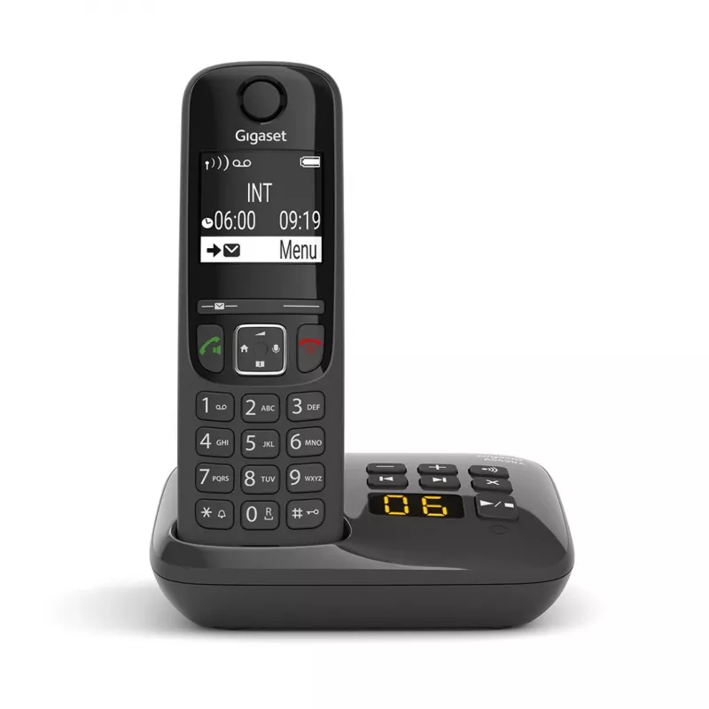 Gigaset AS690A analógový/DECT telefón identifikácia volajúceho čierny