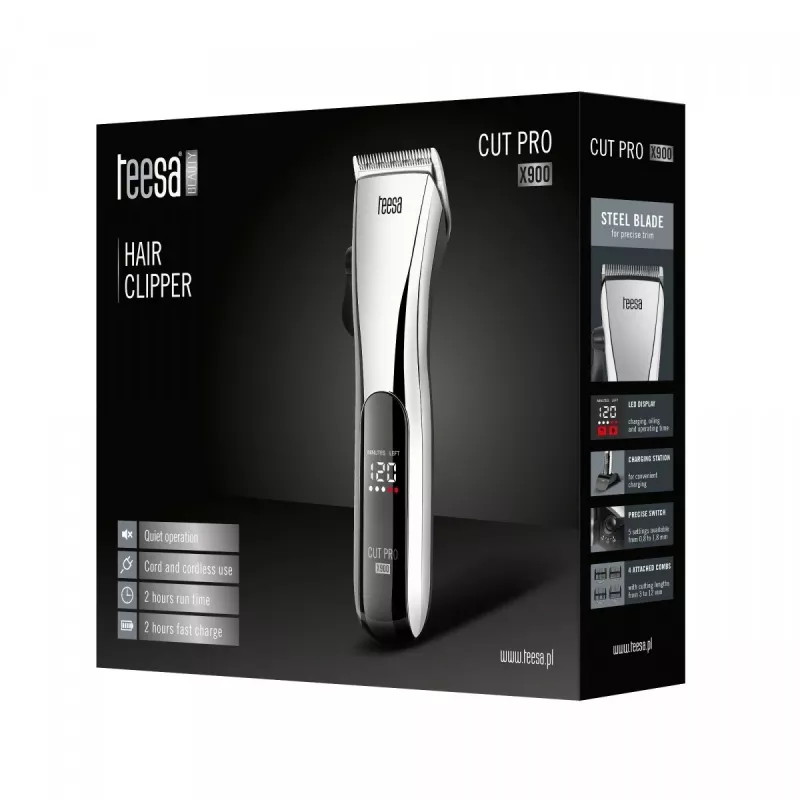 Strihačka vlasov Teesa CUT PRO X900 čierna strieborná