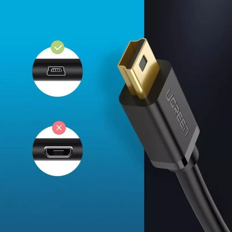 Ugreen USB kábel - Mini-USB 480 Mbit/s 3 m US132 (čierny)