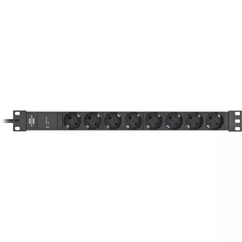 Brennenstuhl 1390007308 - 2 m - 8 AC zásuviek - interiér - IP20 - hliník - plast - čierna - strieborná