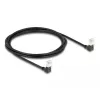 DeLOCK RJ45 sieťový kábel Cat.6A S/FTP tenký 90° nadol 2 m čierny