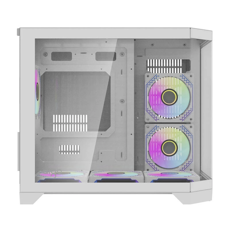 Darflash FT418 počítačová skriňa + 6 aRGB ventilátorov (biela)