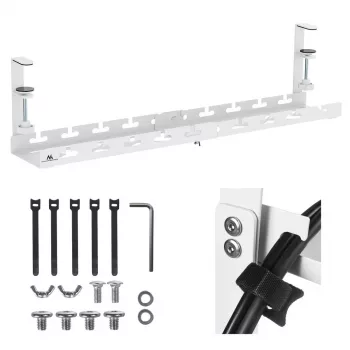 Maclean organizér káblov pod stolom, max. zaťaženie 5 kg, max. 728 mm, biela, MC-103 W